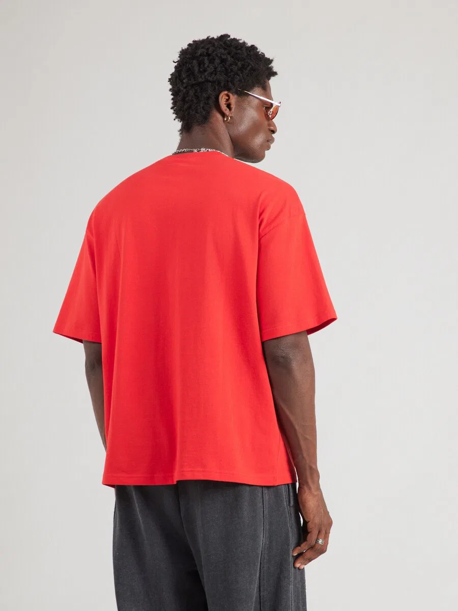 Футболка ADIDAS ORIGINALS 'ESS' ярко-красного цвета — фото 4
