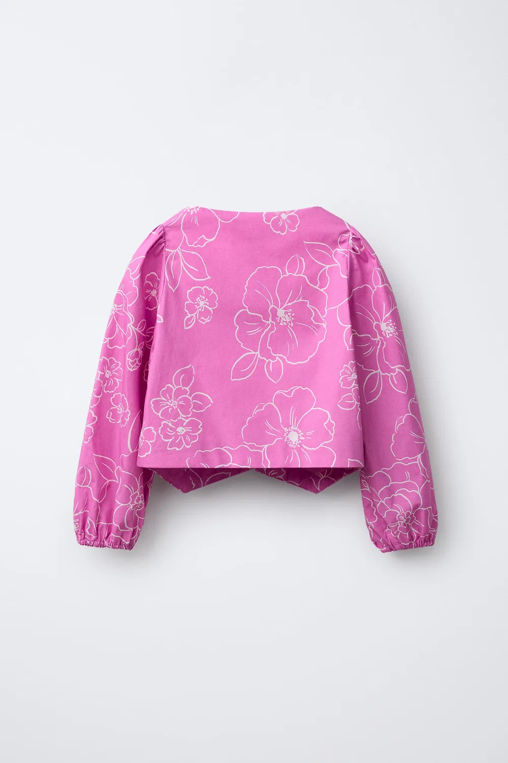 Корсетная рубашка с вышитым цветочным узором ZARA, Pink/White — фото 2
