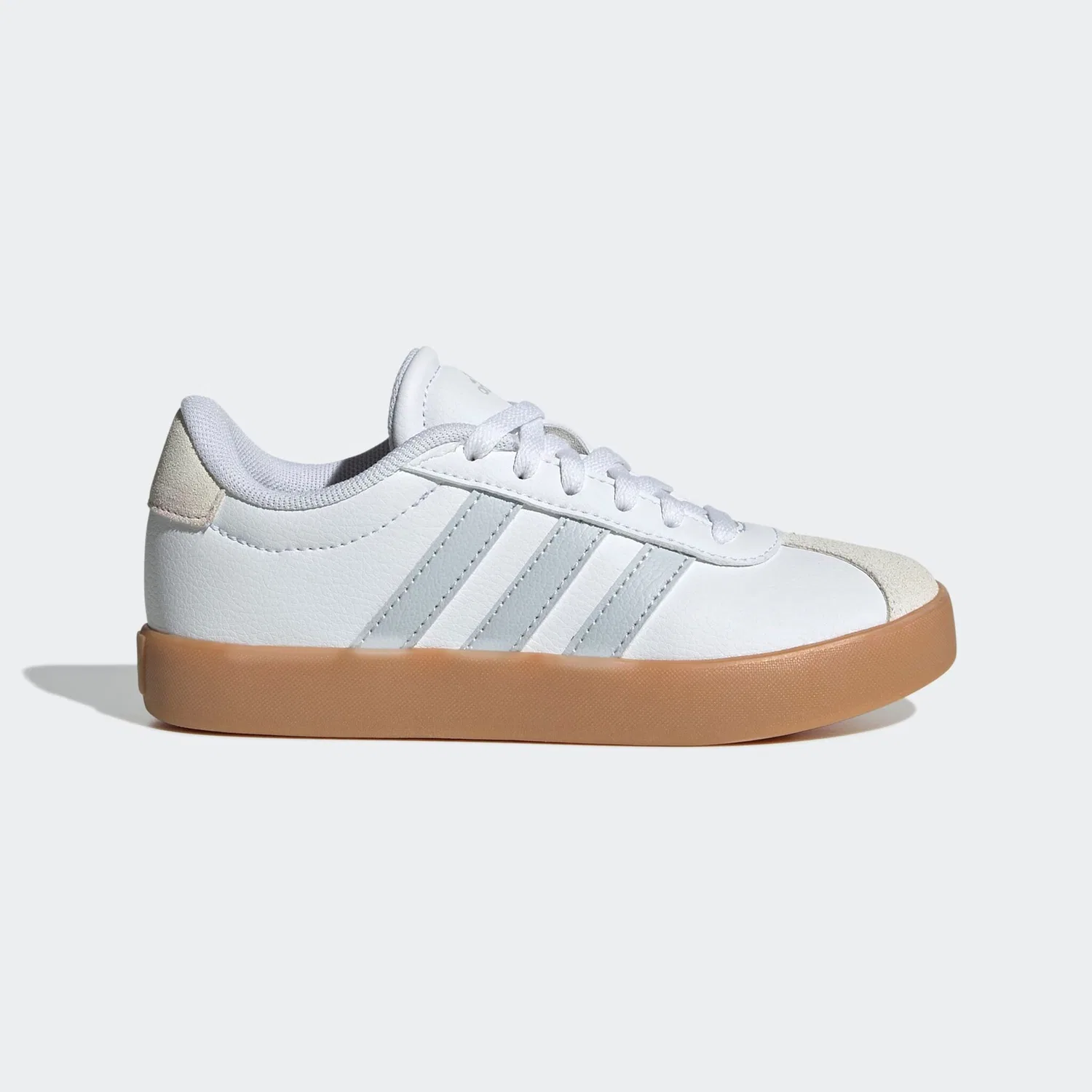 Детские кроссовки на шнуровке Adidas VL Court 3.0, Cloud White/Halo Blue/Off White — фото 2