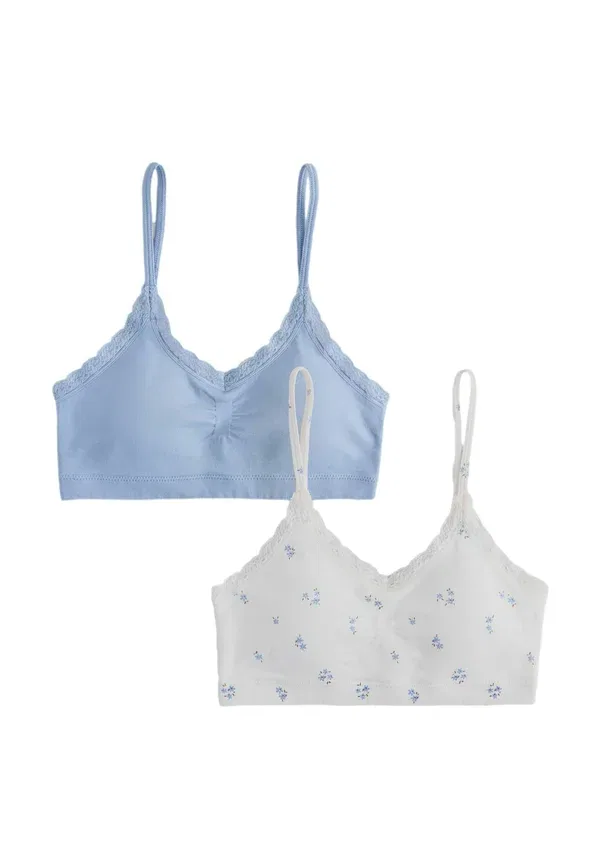 Топ с цветочным принтом Regular fit - seamfree strappy crop top, Next, White, белый/синий