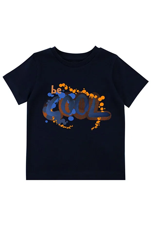 Детская футболка для мальчиков с принтом Be Cool Bubuga, Navy Blue