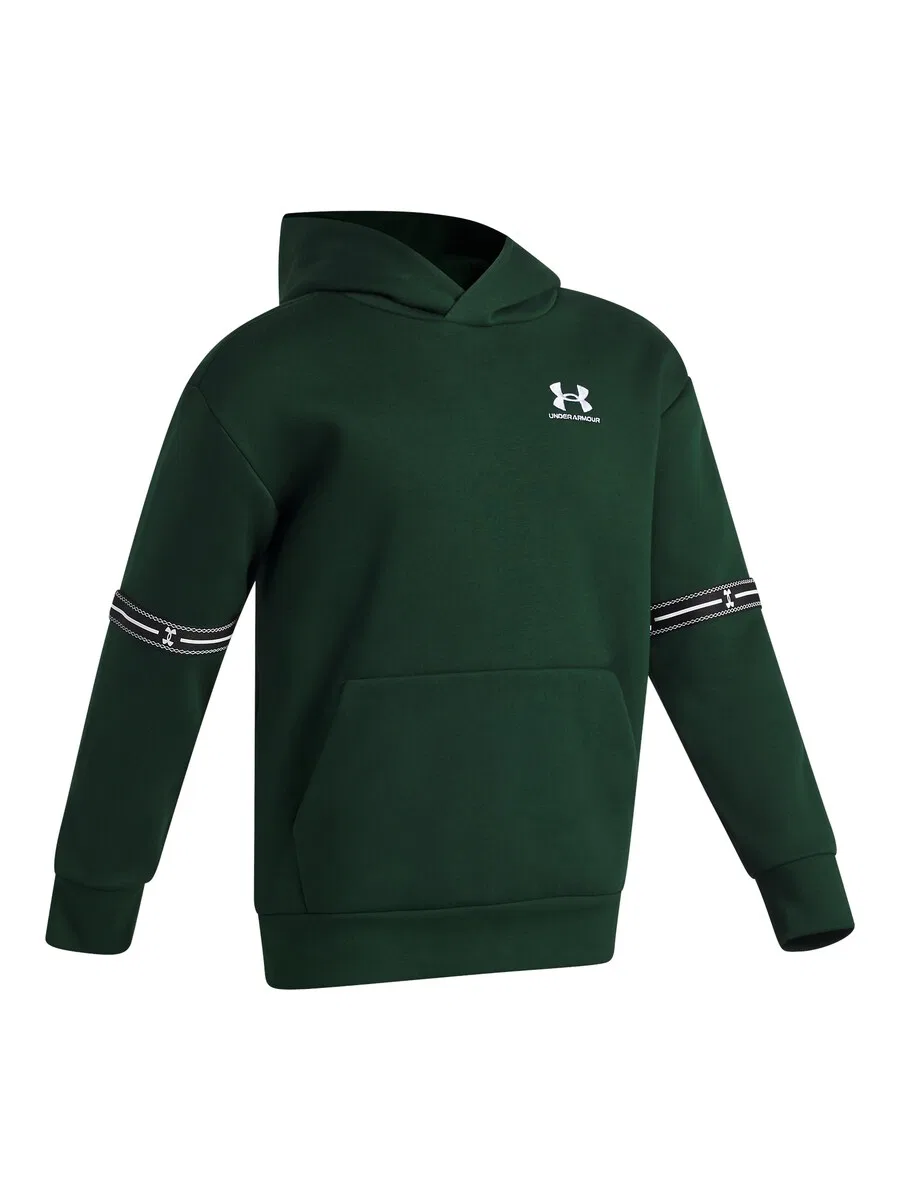 Спортивная толстовка UNDER ARMOUR 'Icon Flc' темно-зеленого цвета — фото 3