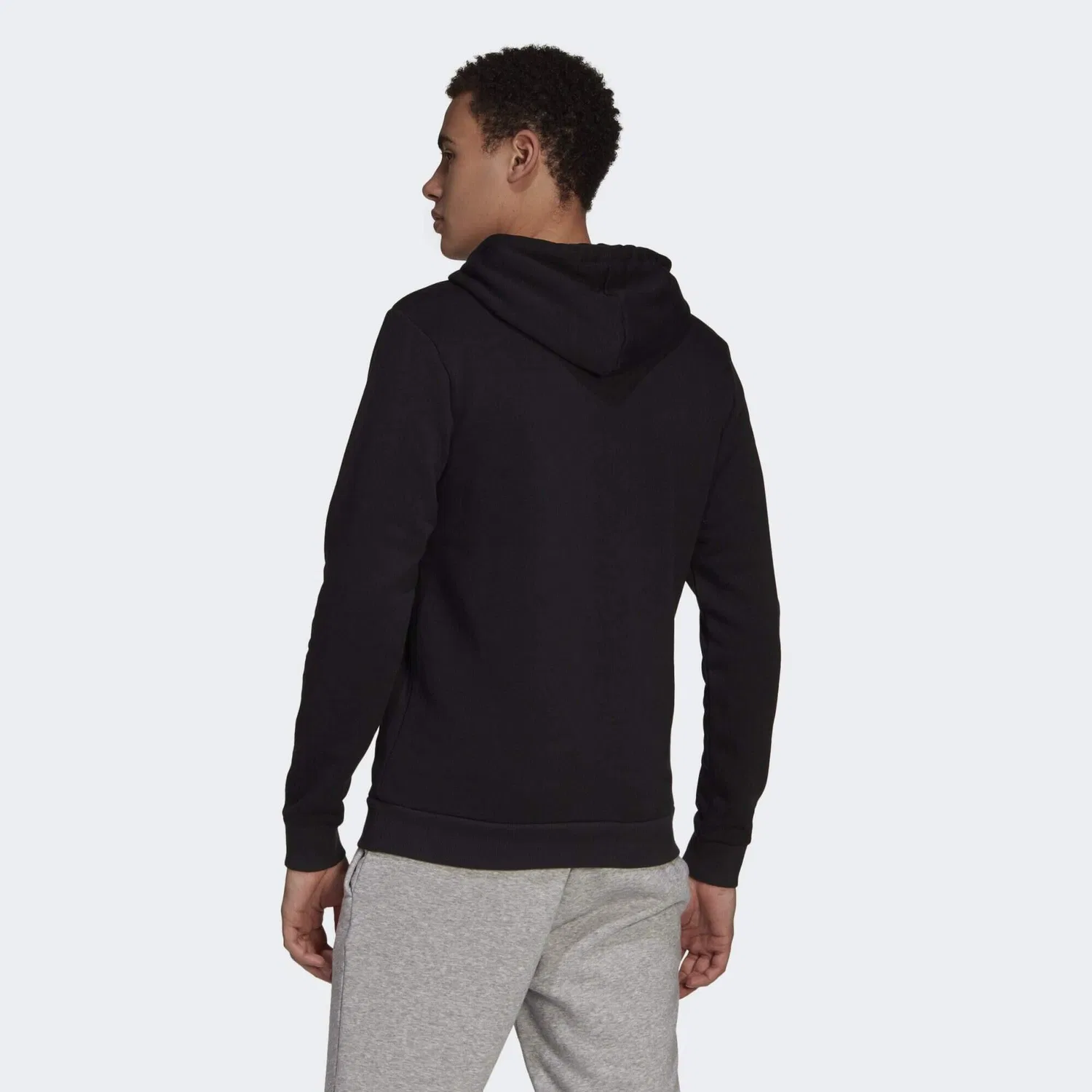 Мужское худи с принтом Essentials Fleece Big Logo Adidas, Schwarz Weiss — фото 3