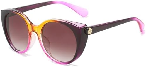 

Винтажные солнцезащитные очки для женщин, круглые женские солнцезащитные очки с градиентным линзовым покрытием, мужские очки с защитой от УФ-излучения UV400 MTZJH, Purple Brown