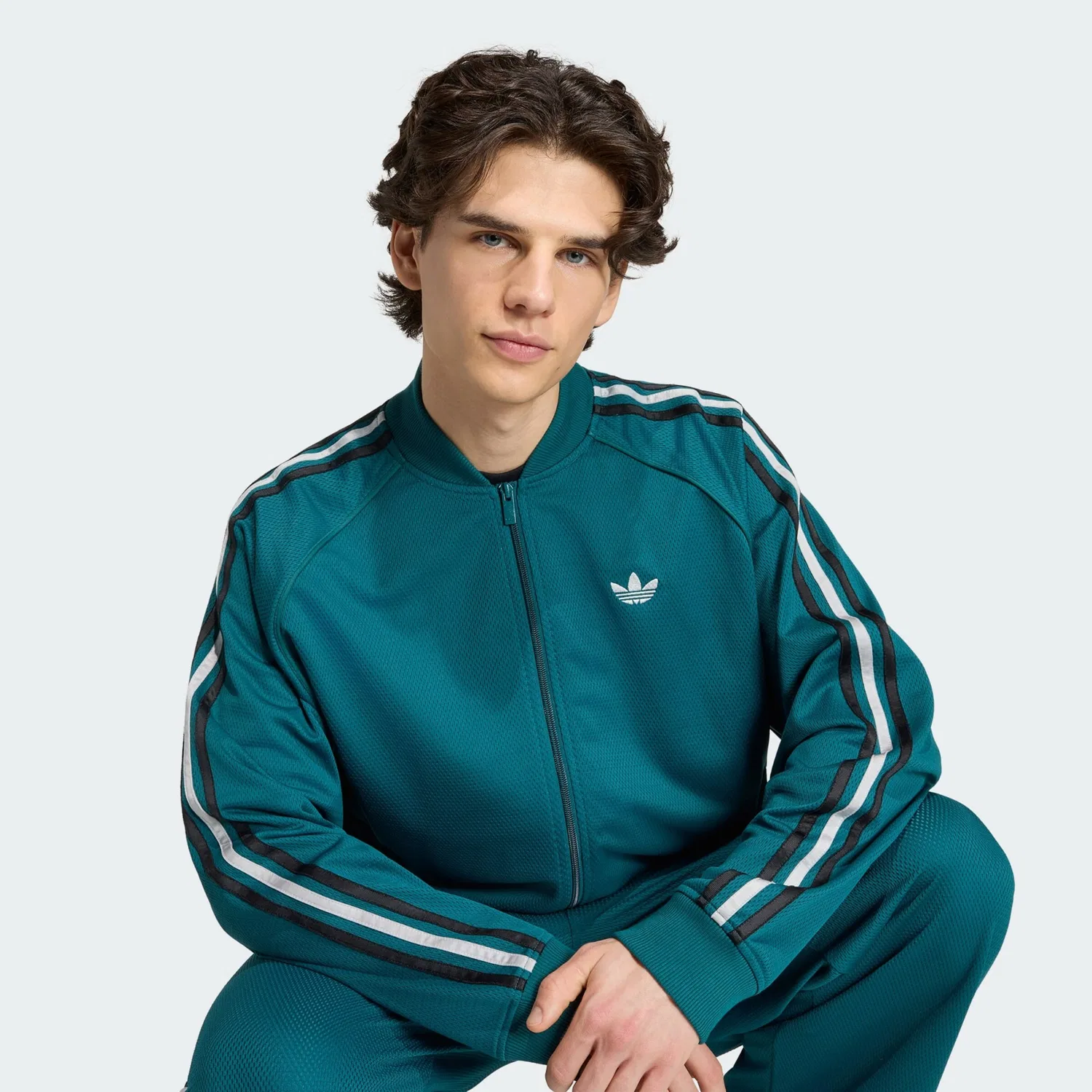 Толстовка на молнии Adidas Originals SST Adicolor Classics цвета ель — фото 4