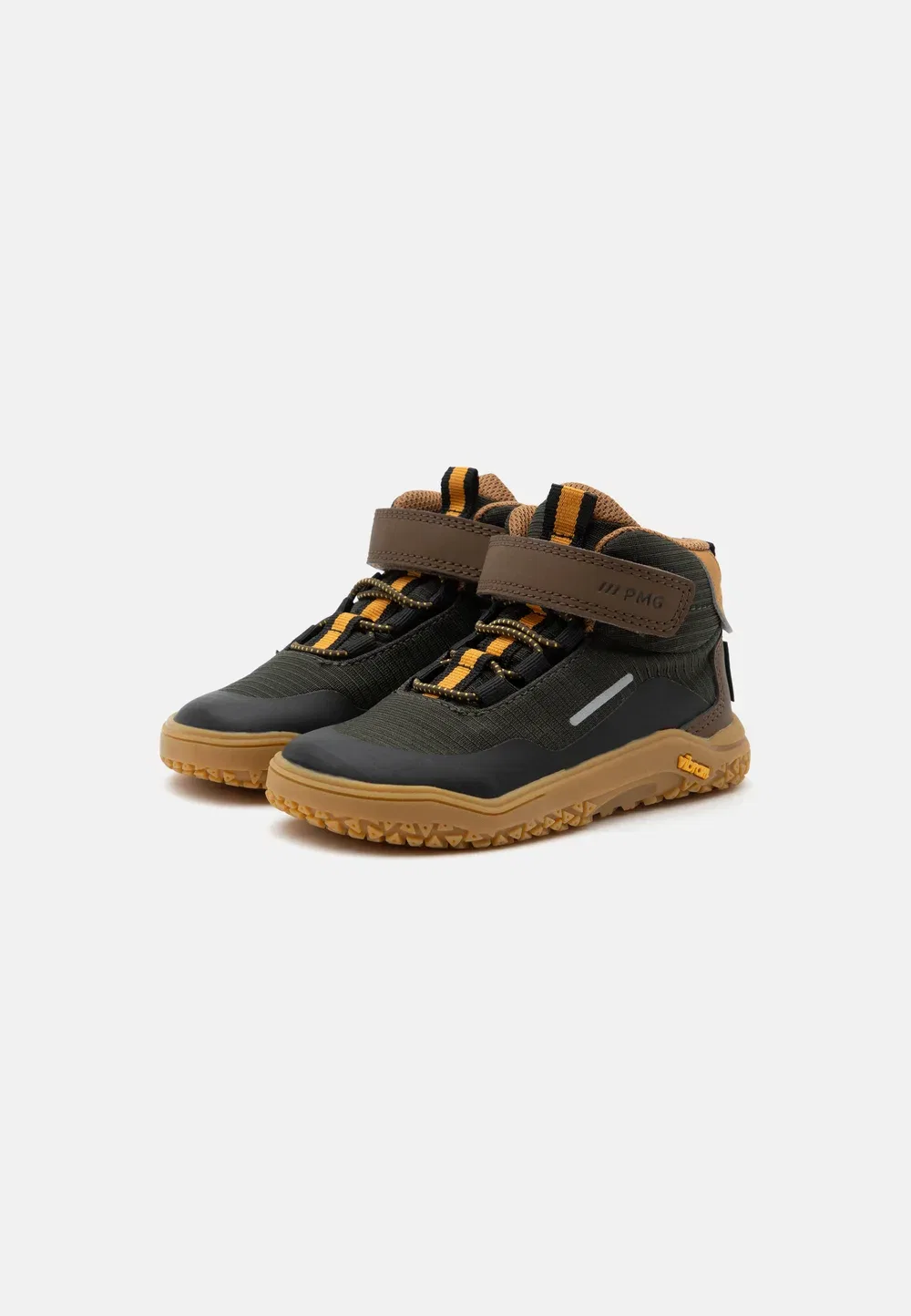Ботинки Goretex barefoot grander унисекс на шнуровке Primigi, Military Green/Mud Brown — фото 2