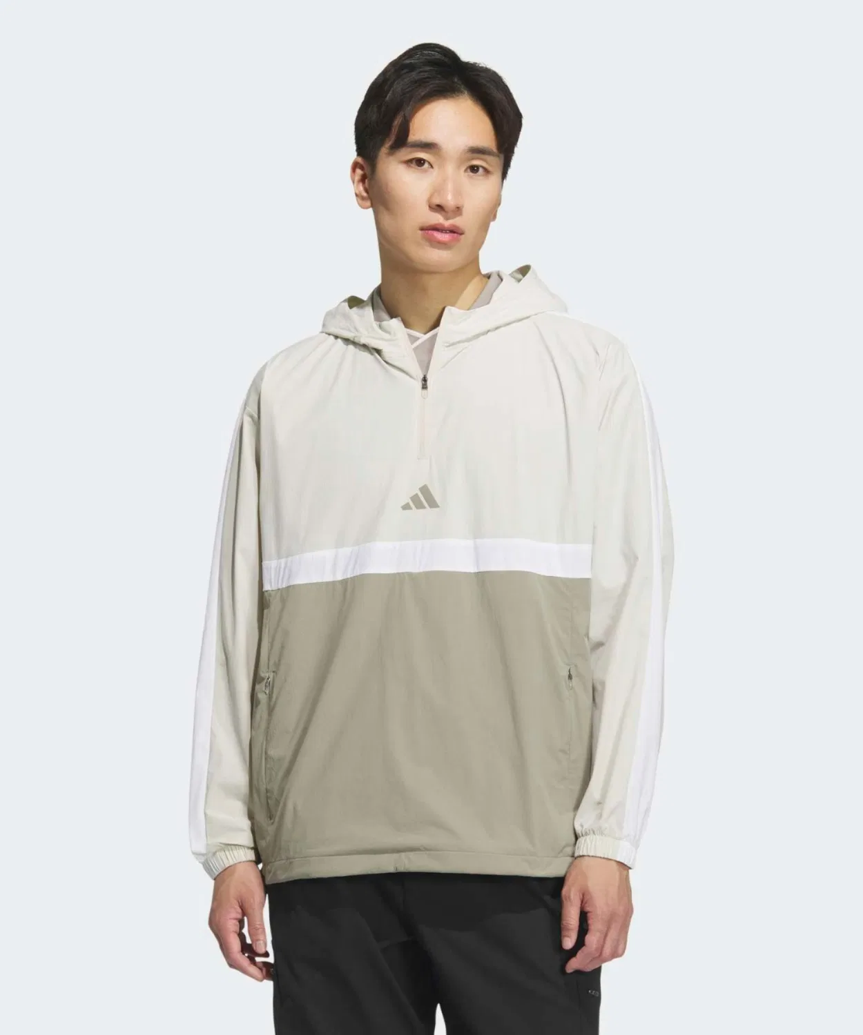 Мужская куртка-блузон с капюшоном, длинный рукав, Adidas Golf, Кремовый