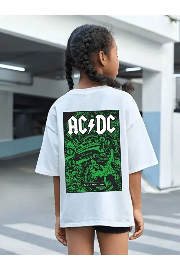 Детская футболка с графическим принтом ACDC Vask, White