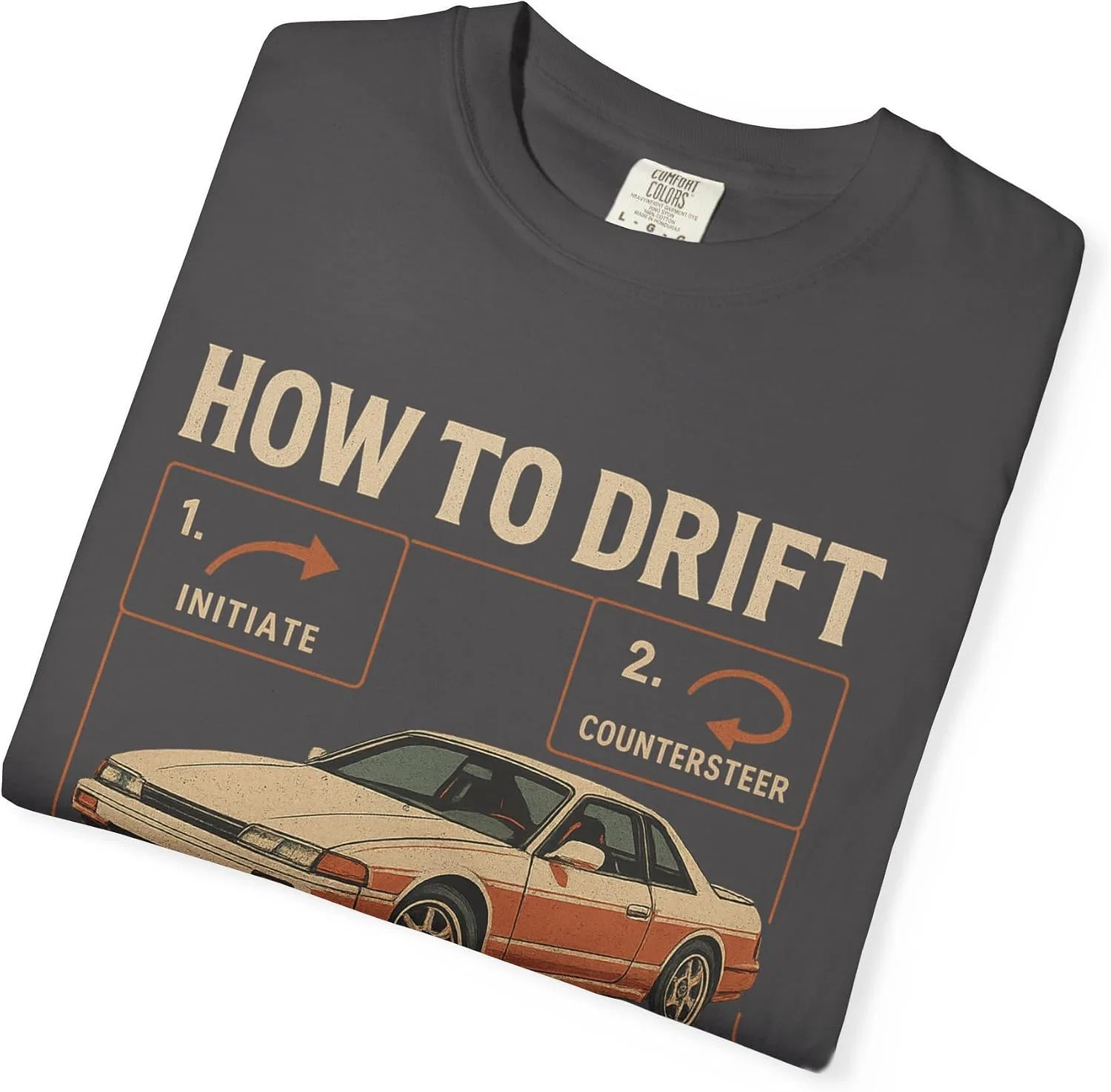 Футболка с дрифт-графикой Retro JDM Comfort Colors 1717, Graphite — фото 3