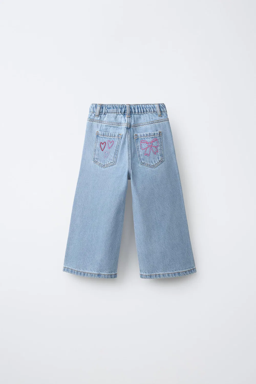 Вышитые широкие джинсы ZARA, Blue — фото 2