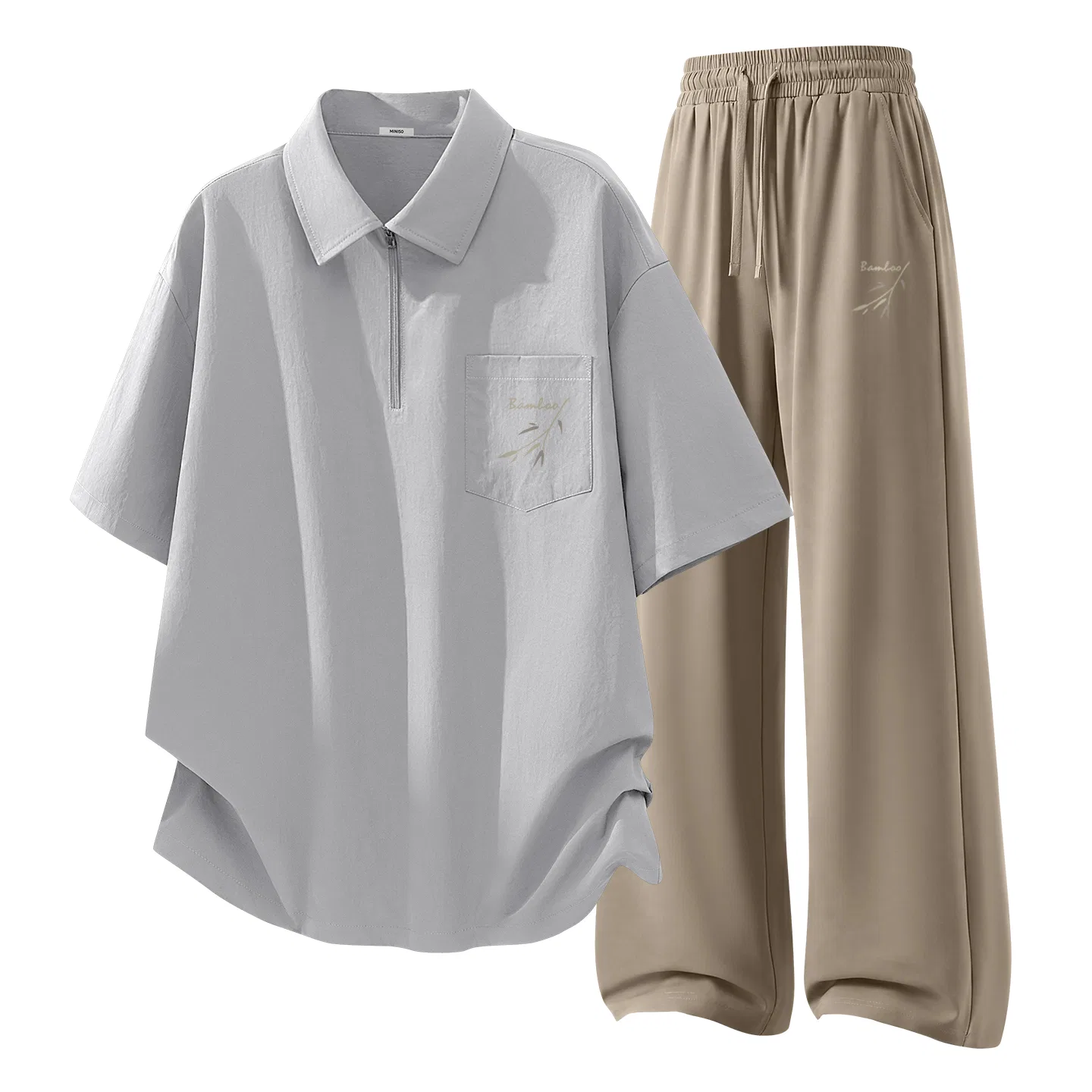 Детский комплект спортивной одежды из 2 предметов MINISO, Gray + Khaki