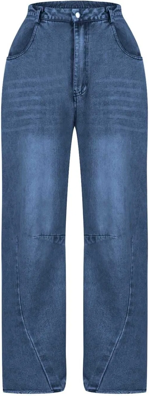 Джинсы свободные, Wide Leg, Denim Pants, синие — фото 3