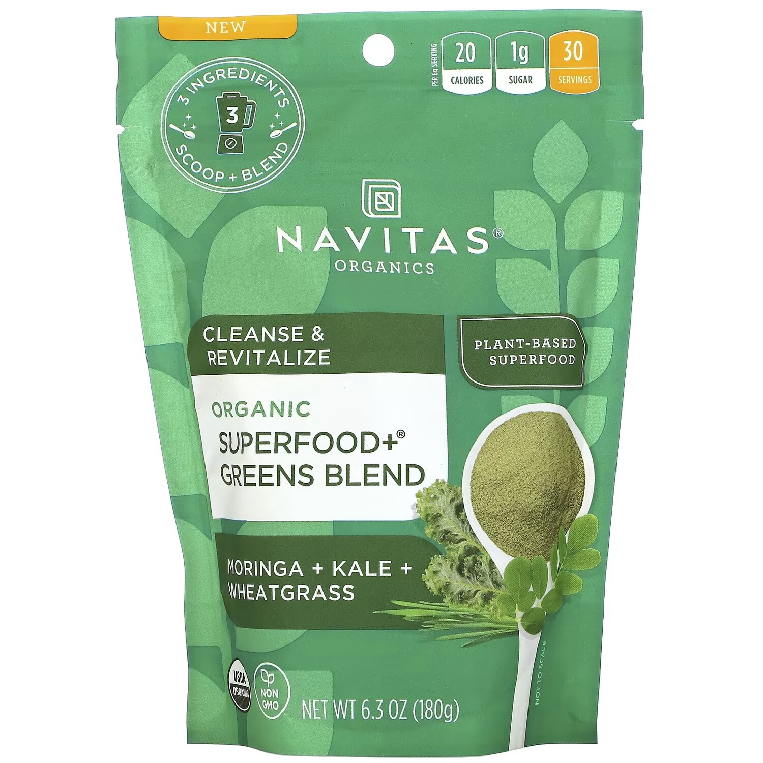 

Органический Суперпродукт Navitas Organics, моринга / капуста / пырей, 180 г
