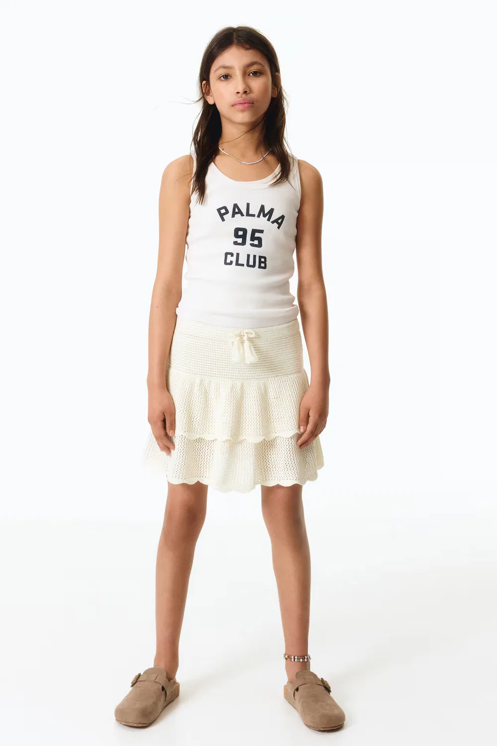 Вязаная многоярусная юбка H&M, Cremefarben — фото 3