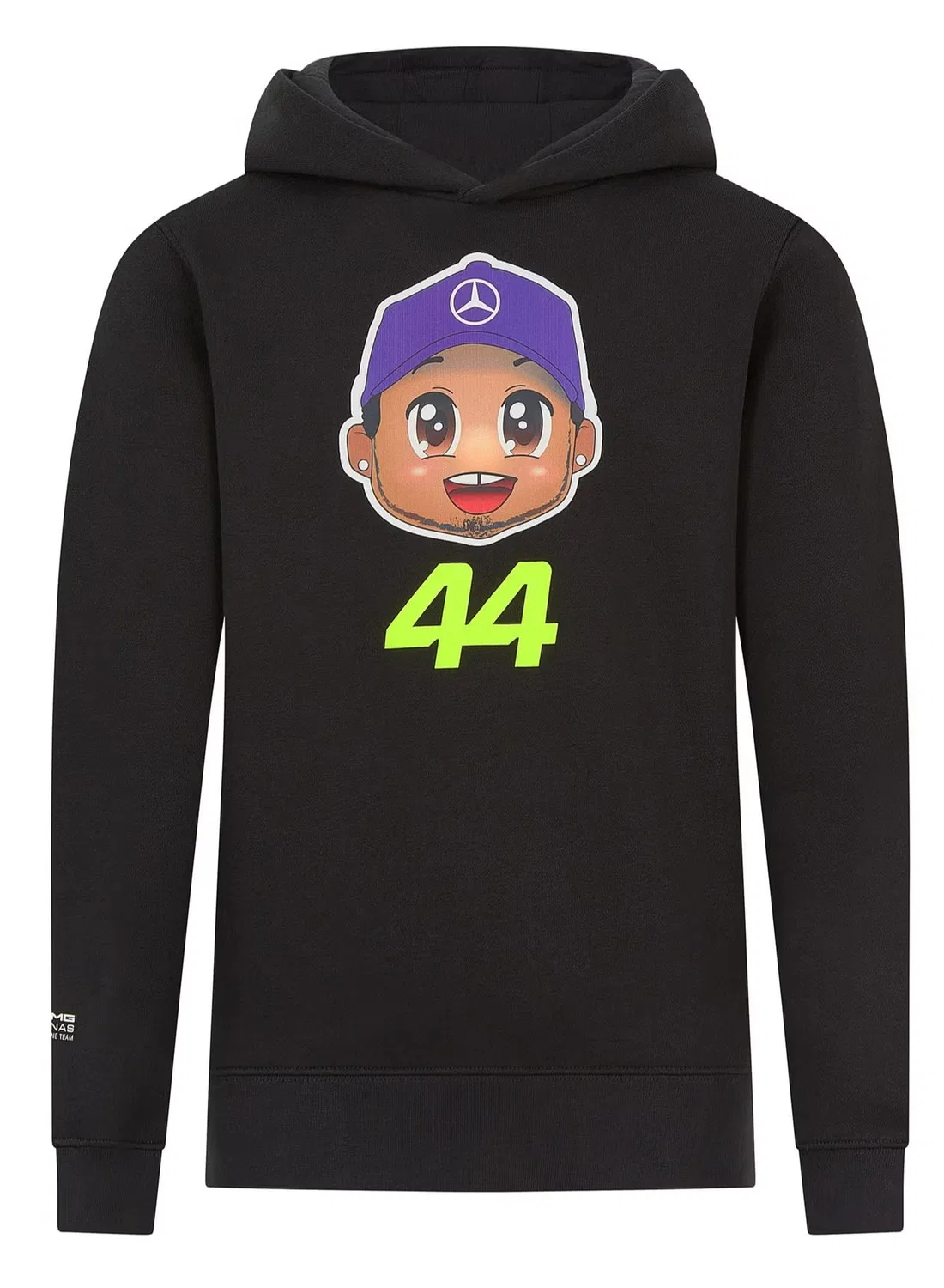 Amg Petronas Formula 1 Team Худи с принтом карикатуры Lewis Hamilton Mercedes-Amg Formula 1 Team, черный — фото 2