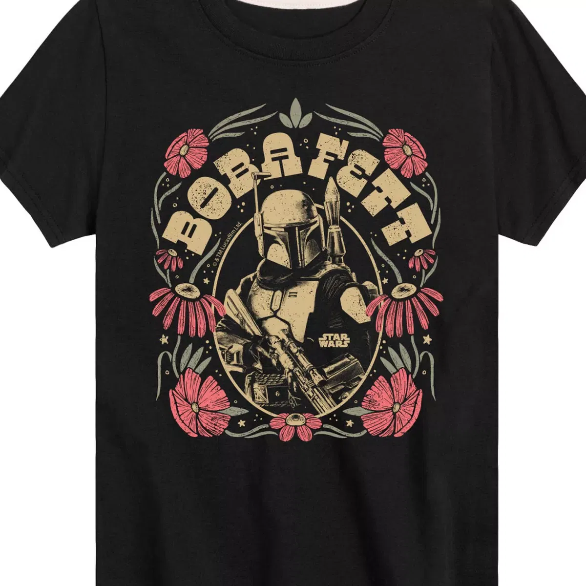 Детская футболка с принтом Boba Fett Boho Star Wars, Черный — фото 2