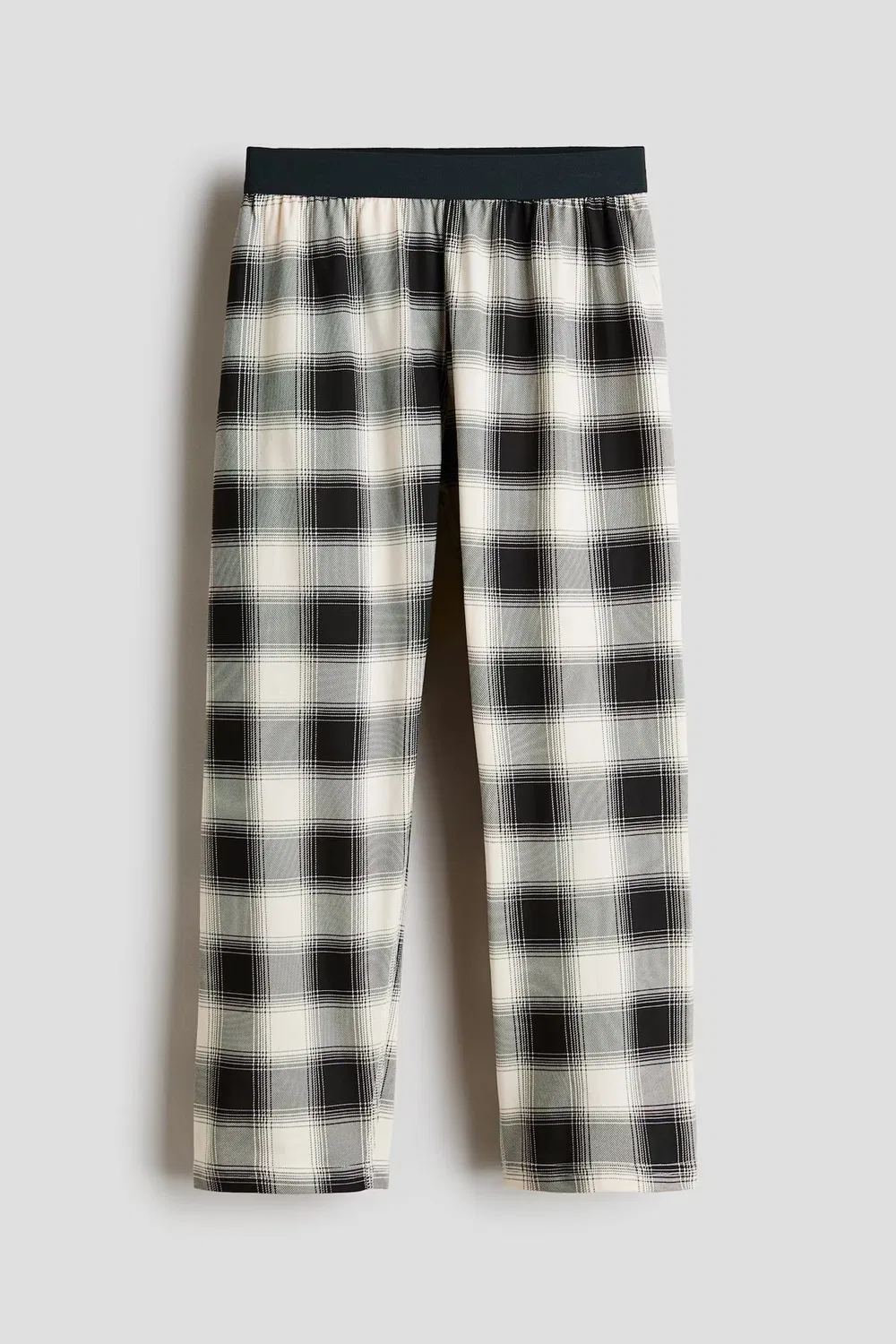 Хлопковые пижамные штаны H&M, Cremefarben/Kariert