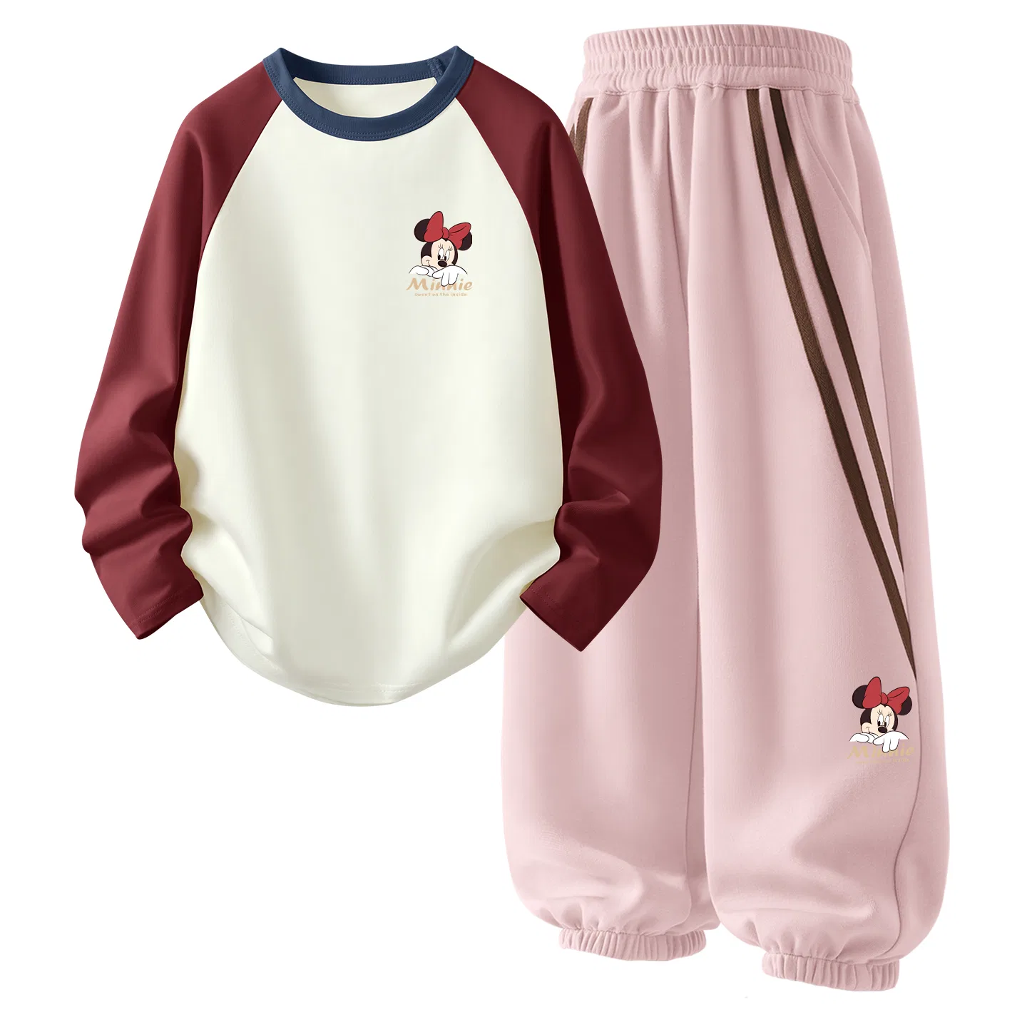 Детский спортивный комплект с принтом Di Dun Hidden K, Disney, Navy Blue/Lotus Pink