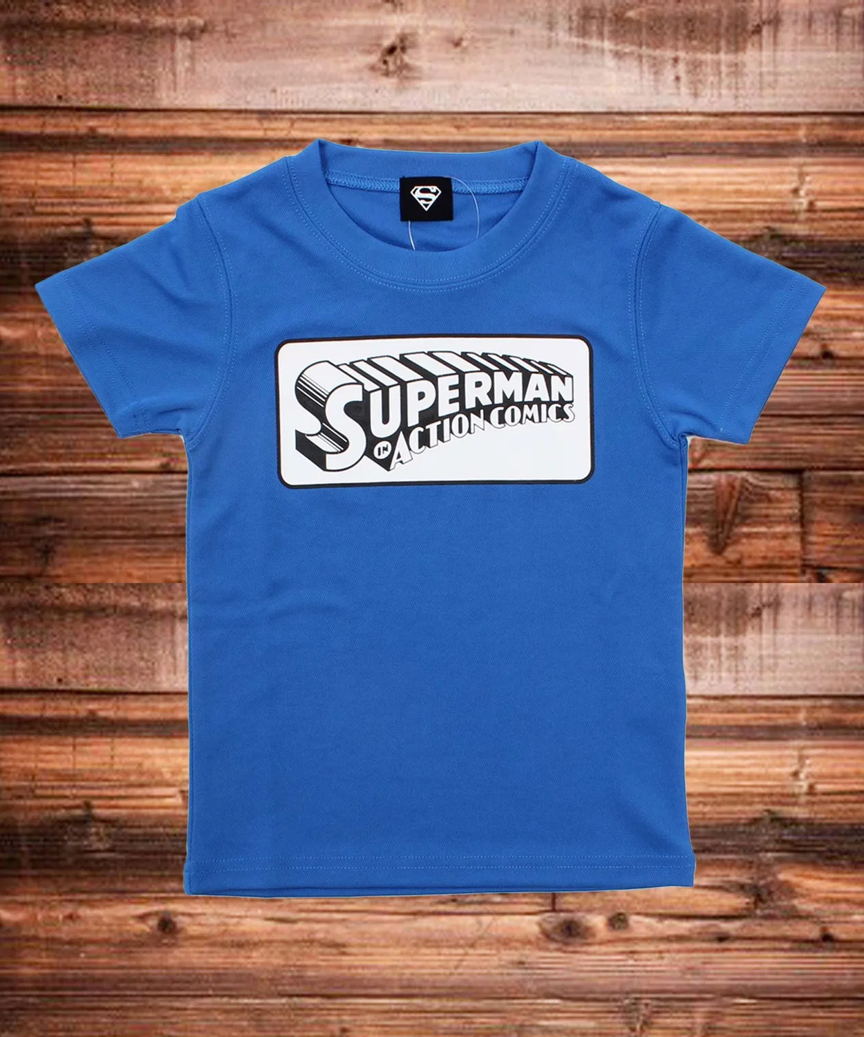Детская футболка из сухого меша с принтом Superman Logo THE CASUAL, Royal Blue