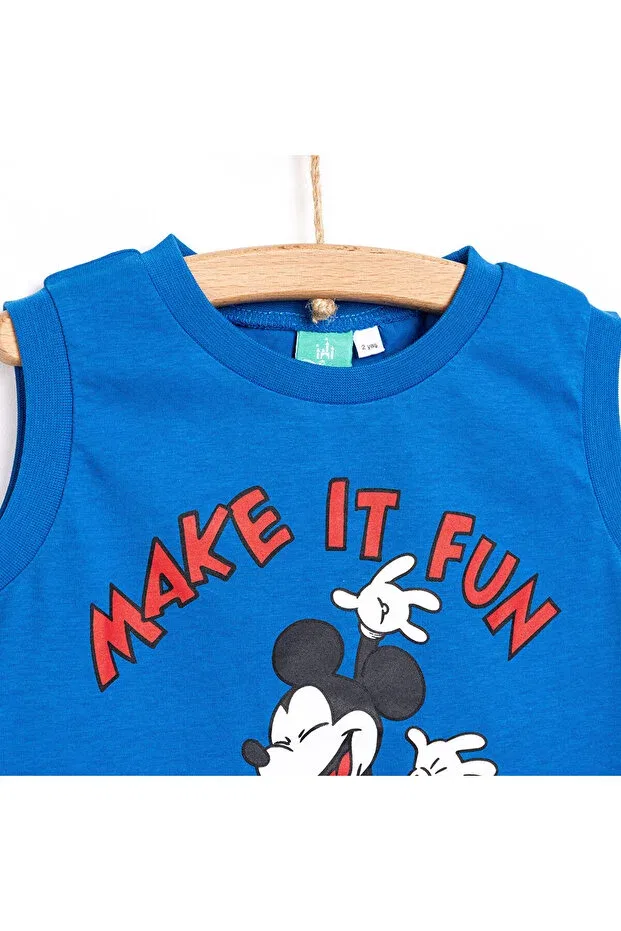 Детская футболка для мальчиков хлопковая Mickey Mouse Athlete Disney, Blue — фото 3
