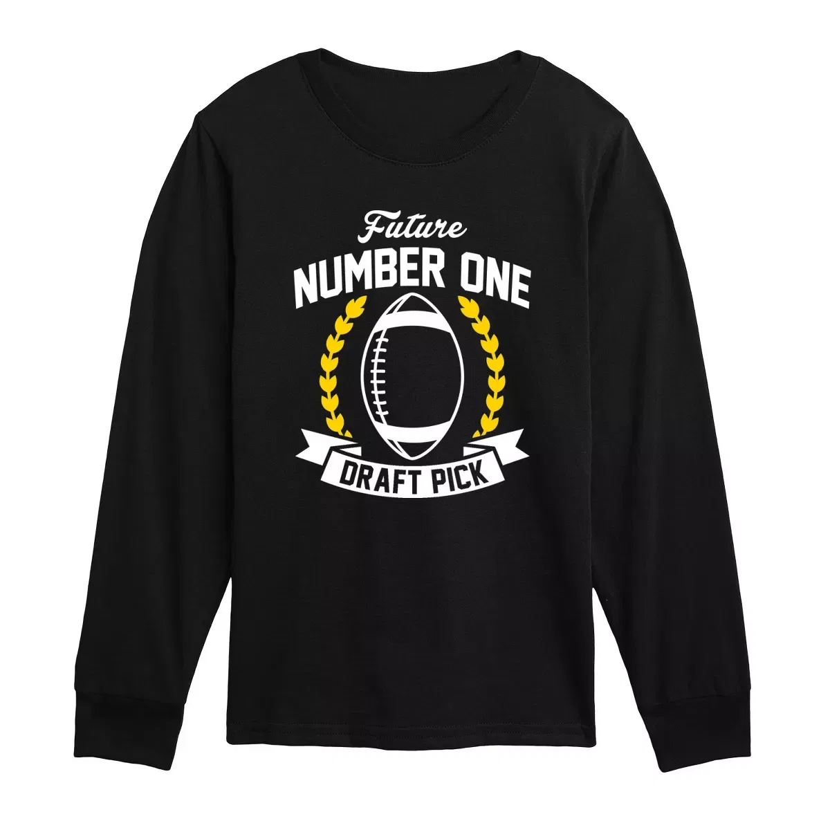 Детское футболка с длинным рукавом с принтом Future Number One Draft Pick Instant Message, Black