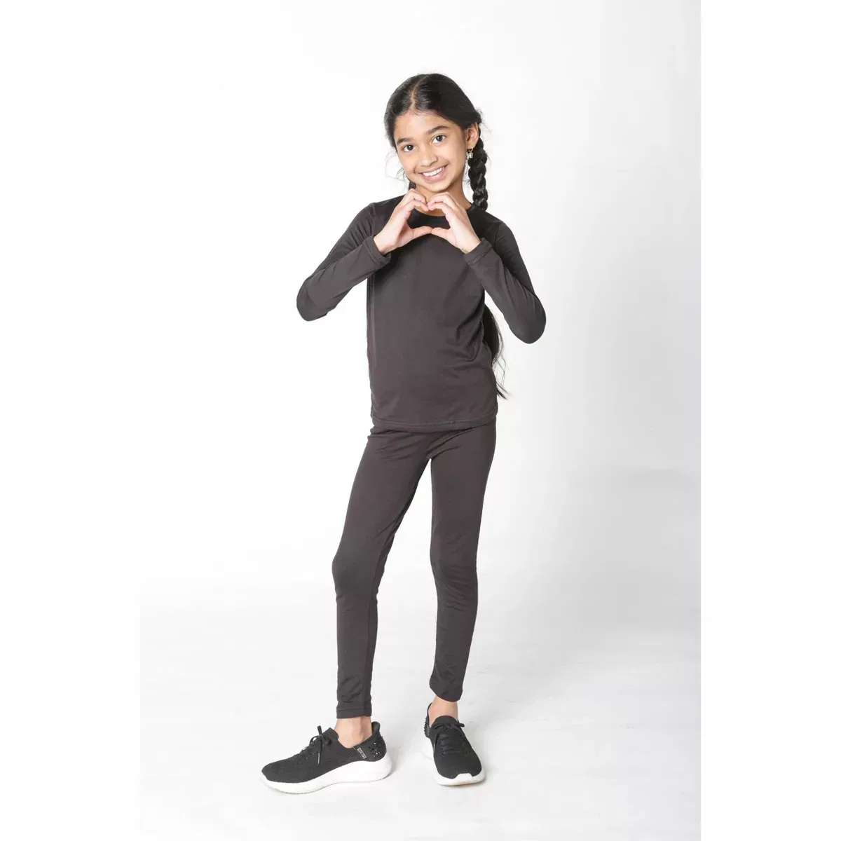 Детский комплект термобелья для девочек с принтом Everyday Kids, Black — фото 3