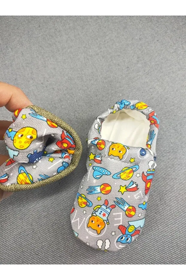 Детские тапочки для девочек и мальчиков с этническим узором Loove Bebe, Gray Space