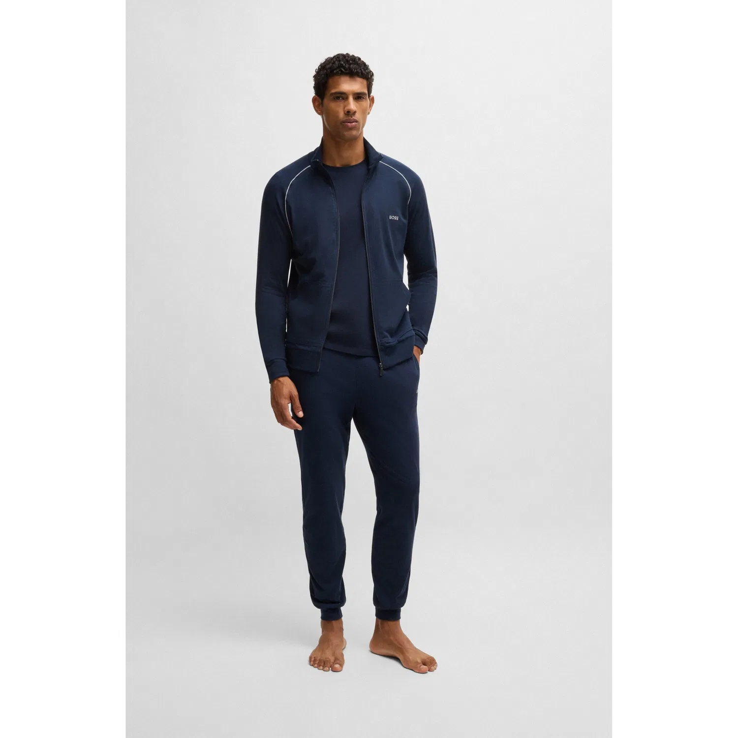 Мужская футболка с длинным рукавом с вышивкой BOSS, Dark Blue — фото 4
