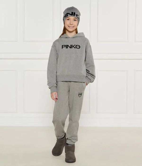 Детское худи свободного кроя Felpa Pinko Up, серый — фото 2