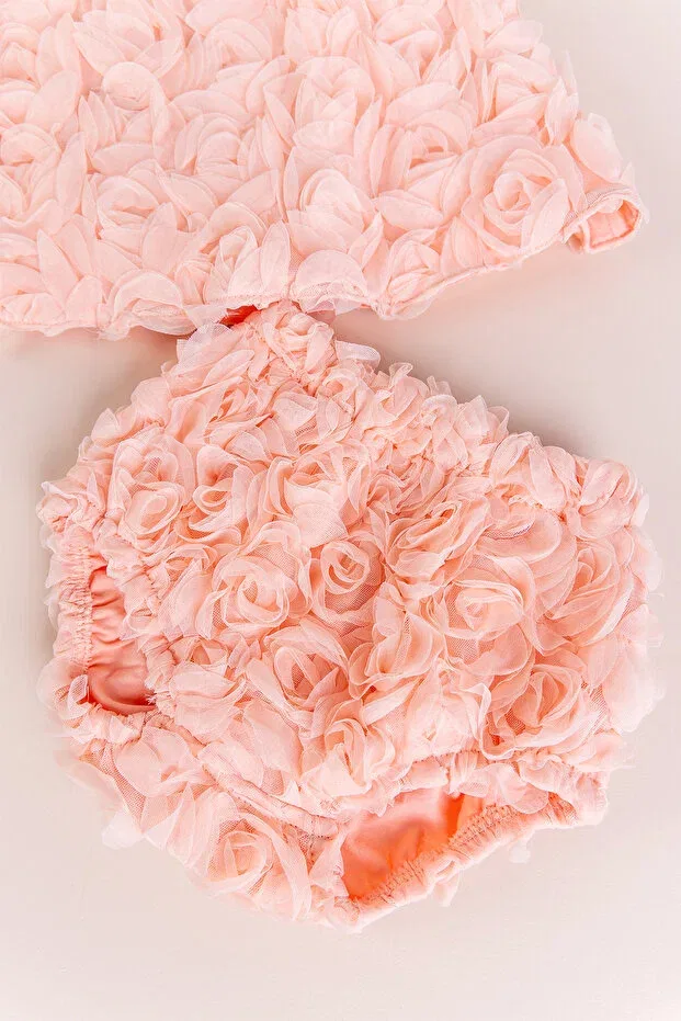 Детское платье для девочек с вышивкой Rose Babymod, Salmon — фото 3