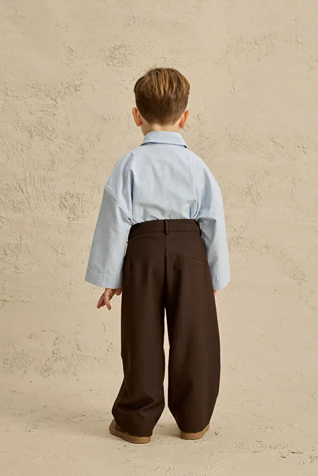 Детские брюки для девочек плиссированные Fahhar Kids, Brown — фото 4
