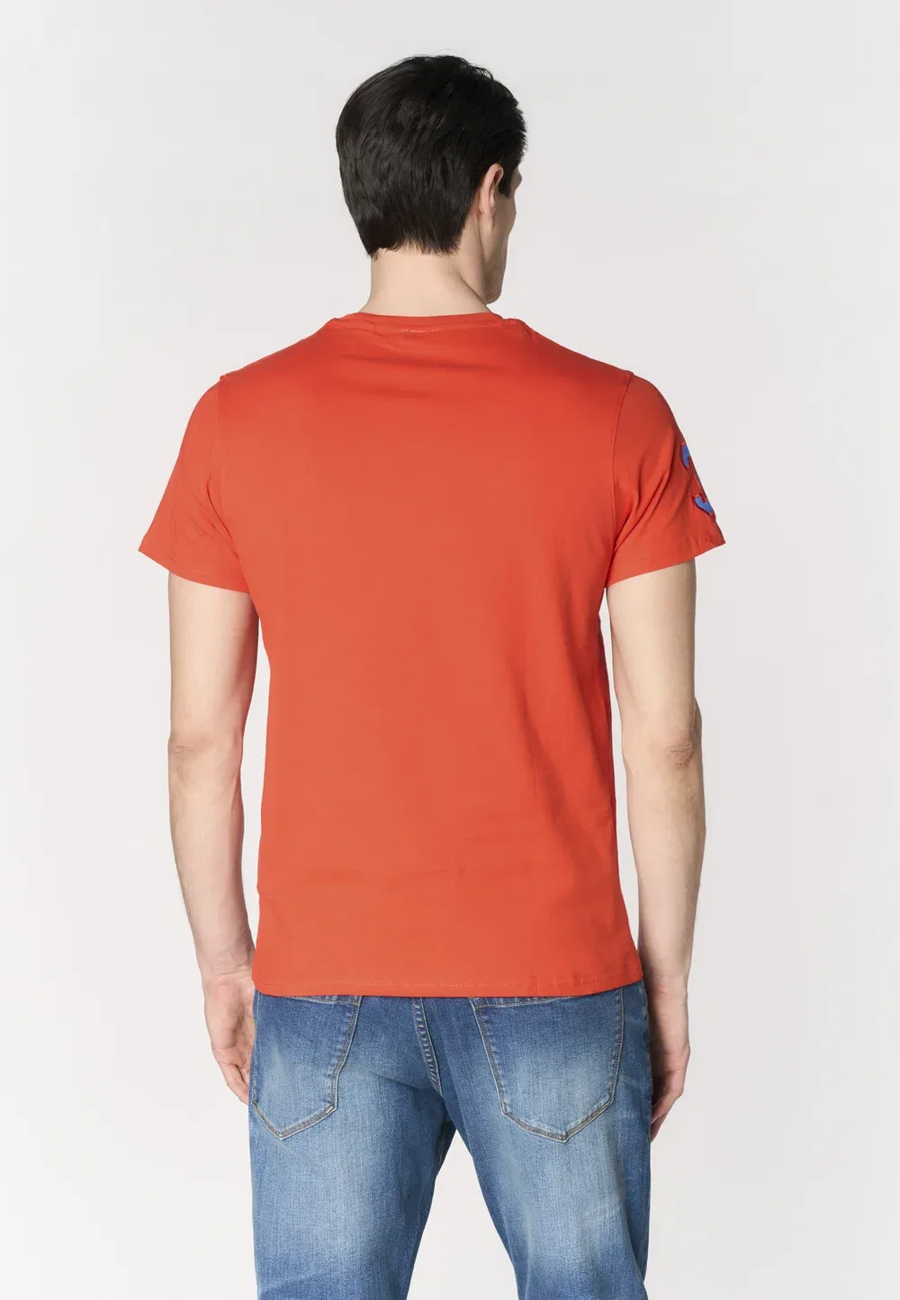Футболка da uomo a maniche corte con logo e numero ricamati - базовая футболка U.S. Polo Assn., Rosso — фото 3