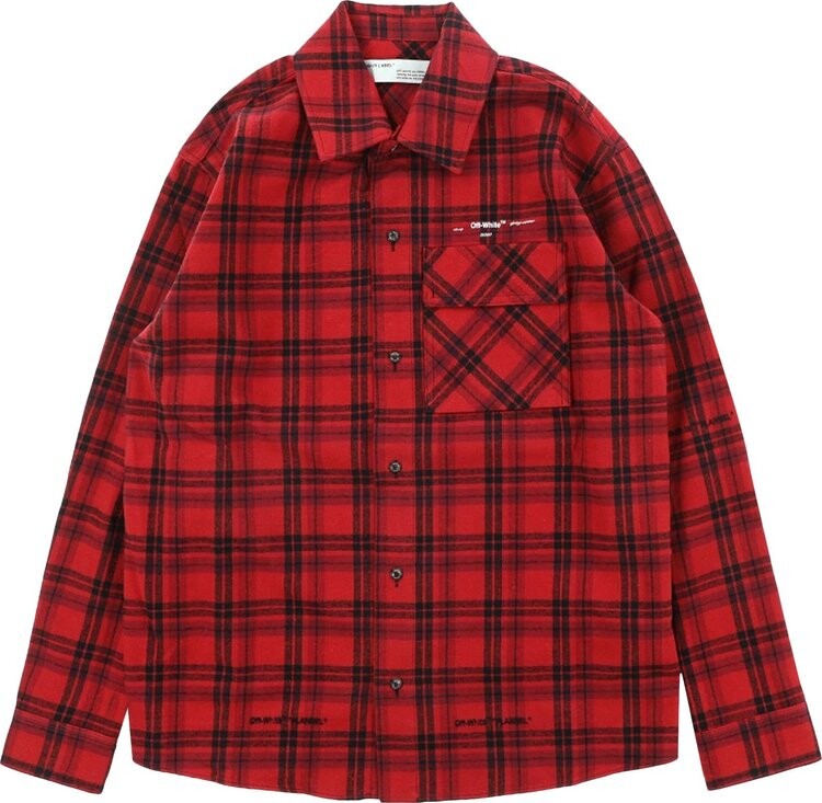 

Рубашка Off-White Flannel Check Shirt 'Red', красный