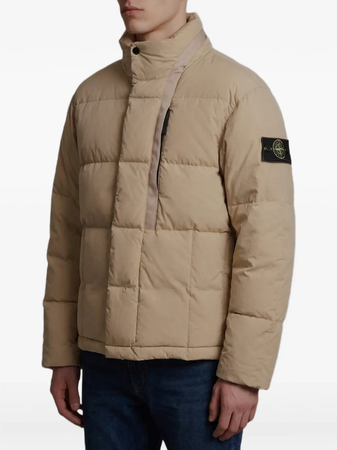 Куртка с капюшоном стеганая бежевая Stone Island, нейтральные — фото 2