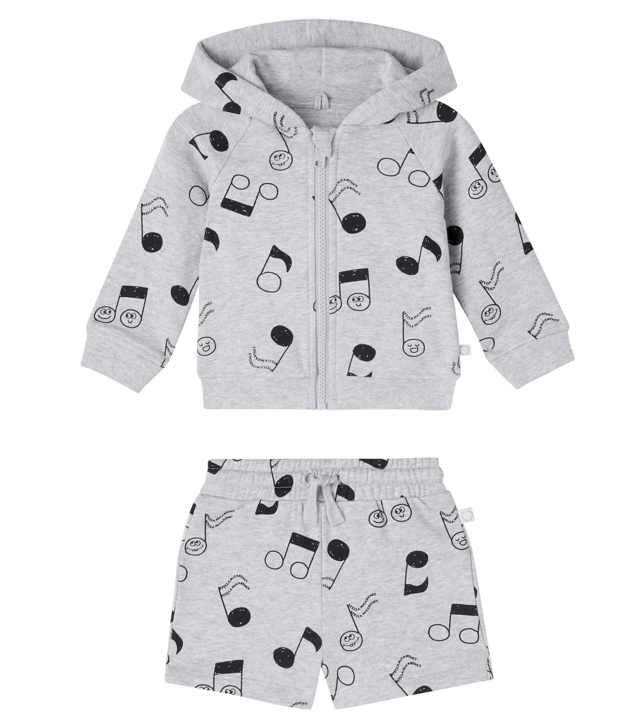 Комплект из флисовой толстовки и шорт для малышей Stella Mccartney Kids, серый