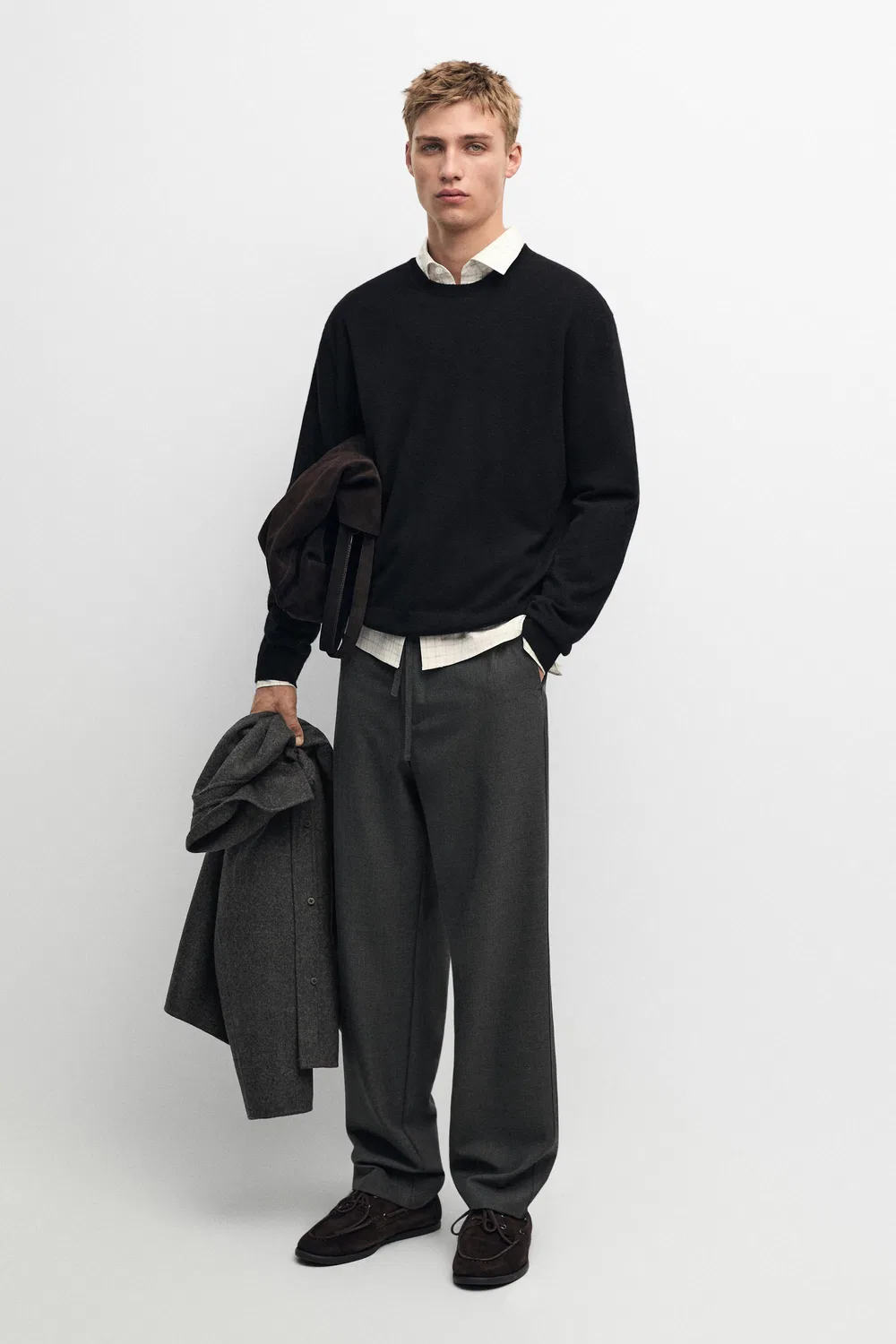 Брюки Massimo Dutti, из шерсти, серый — фото 2