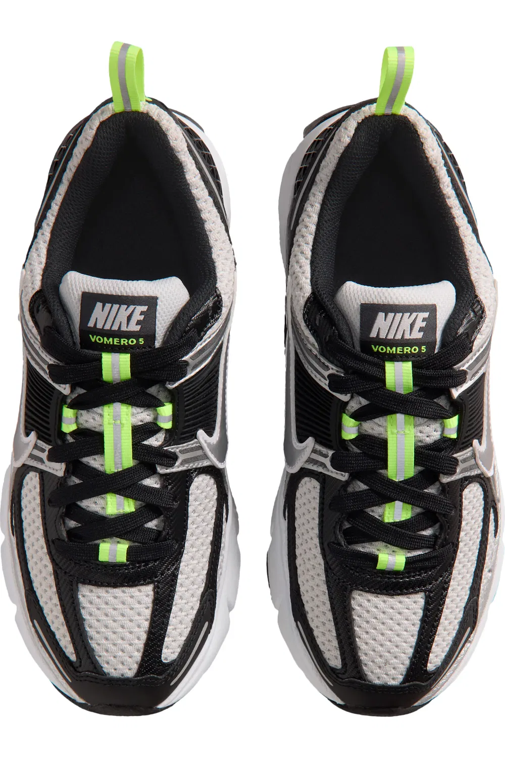 Кроссовки детские на шнуровке Vomero 5 Nike, Black/Photon Dust/Volt Ice — фото 3