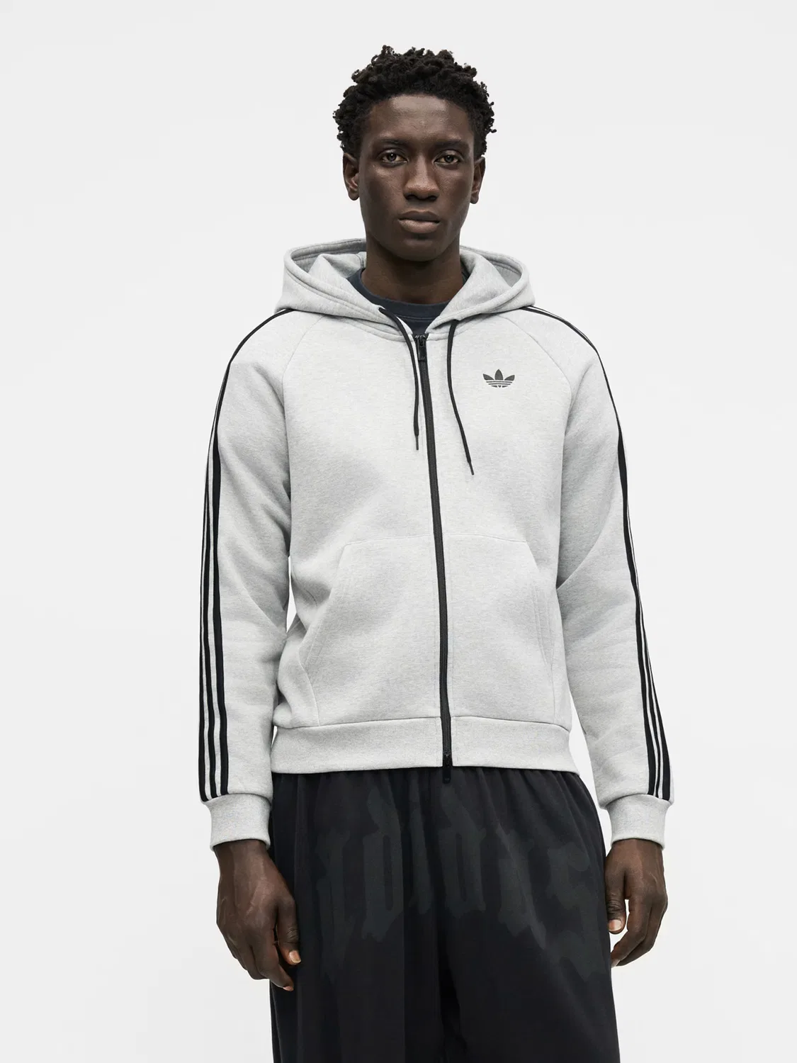 Толстовка на молнии Adidas Originals Adicolor, серый — фото 2