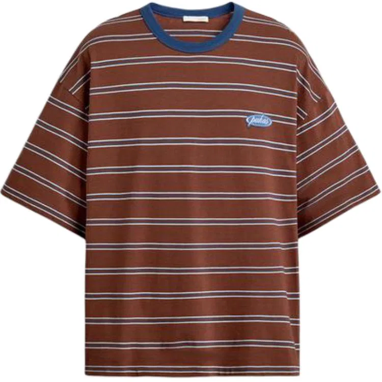 Мужская футболка с круглым вырезом Brown/White/Blue ZARA, Brown/White/Blue