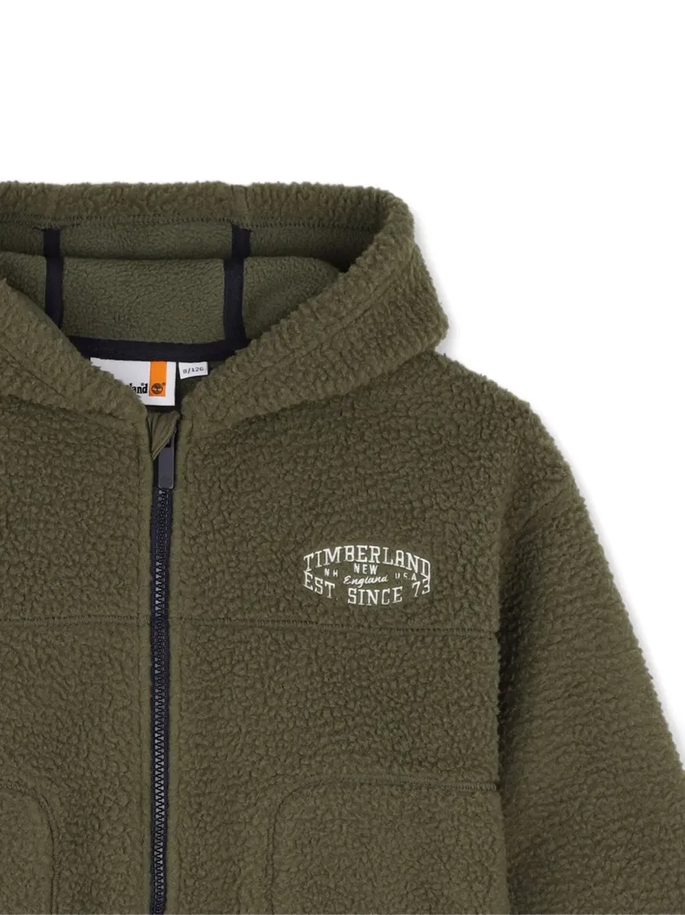 Флисовое худи с капюшоном Timberland Kids, зеленый — фото 3