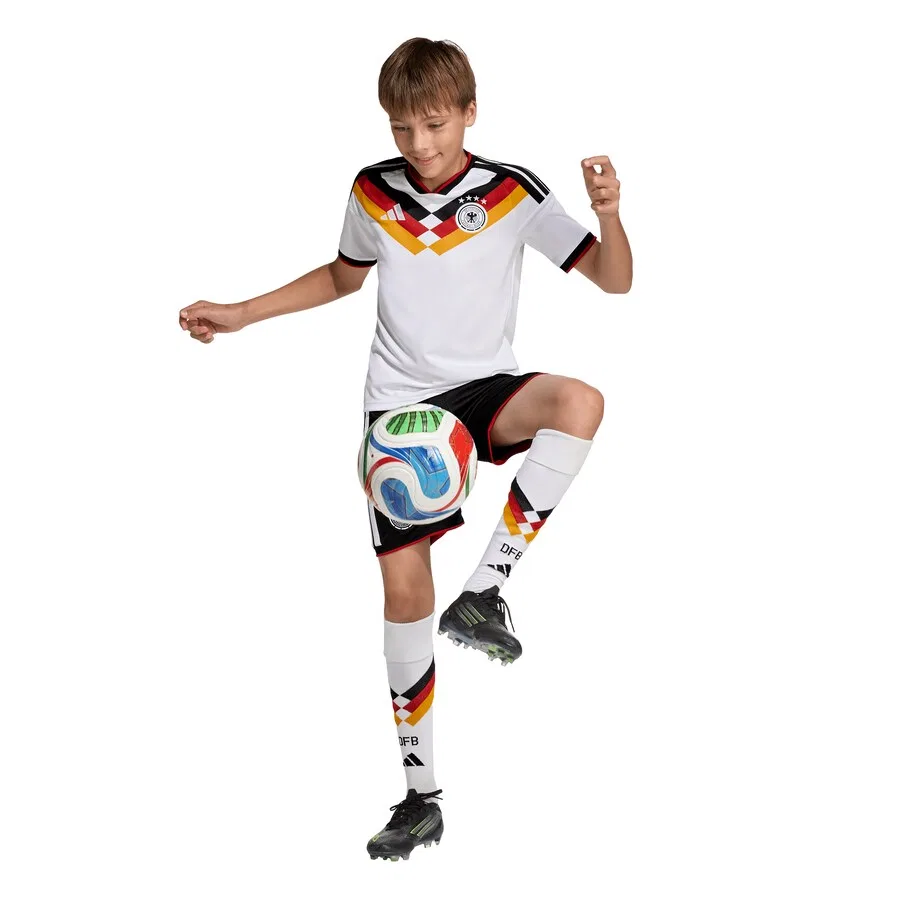 Спортивные брюки ADIDAS PERFORMANCE Regular Workout Pants 'Germany 26 Home Kids' черного цвета — фото 4