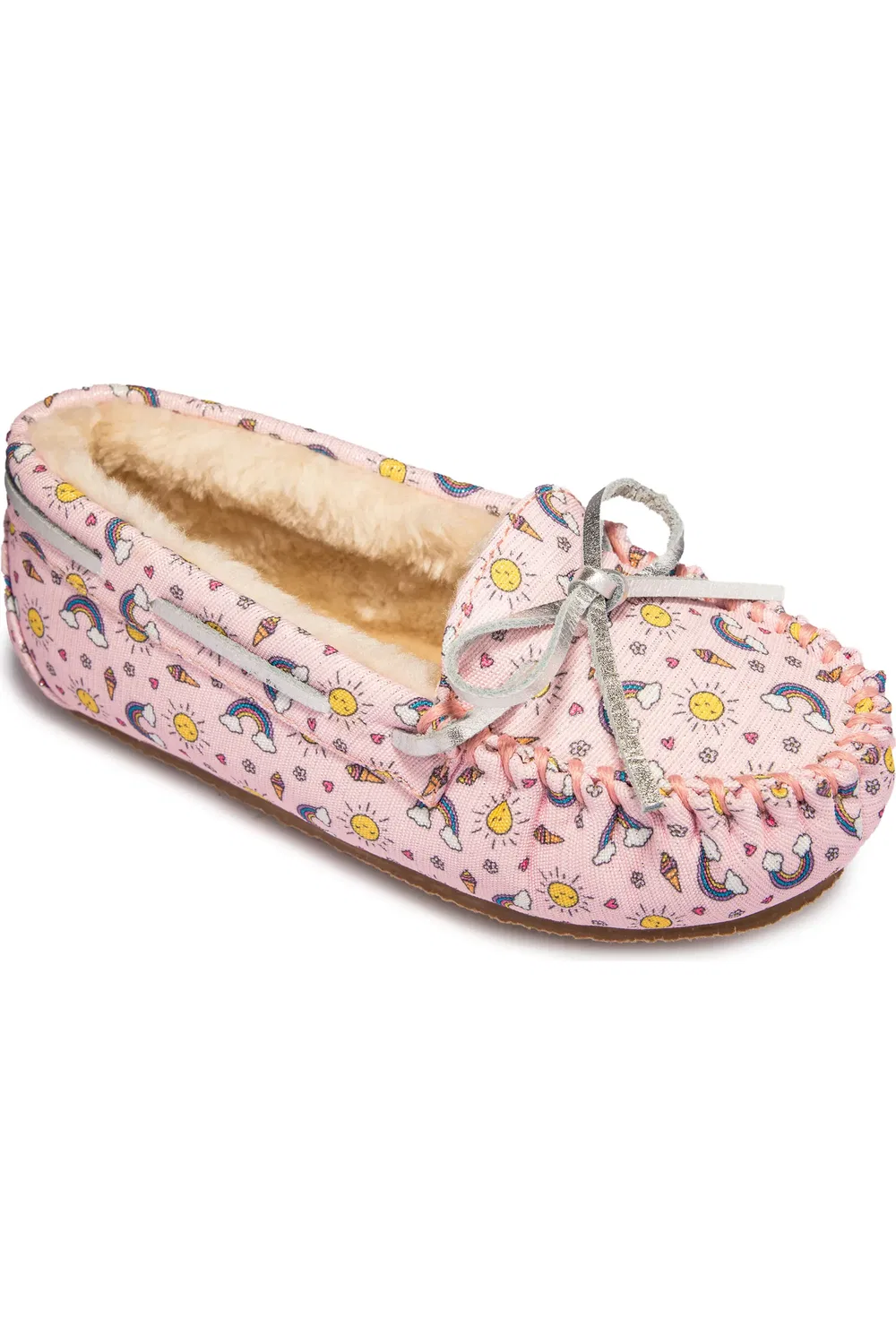 Детские тапочки с принтом Minnetonka, Pink Summer