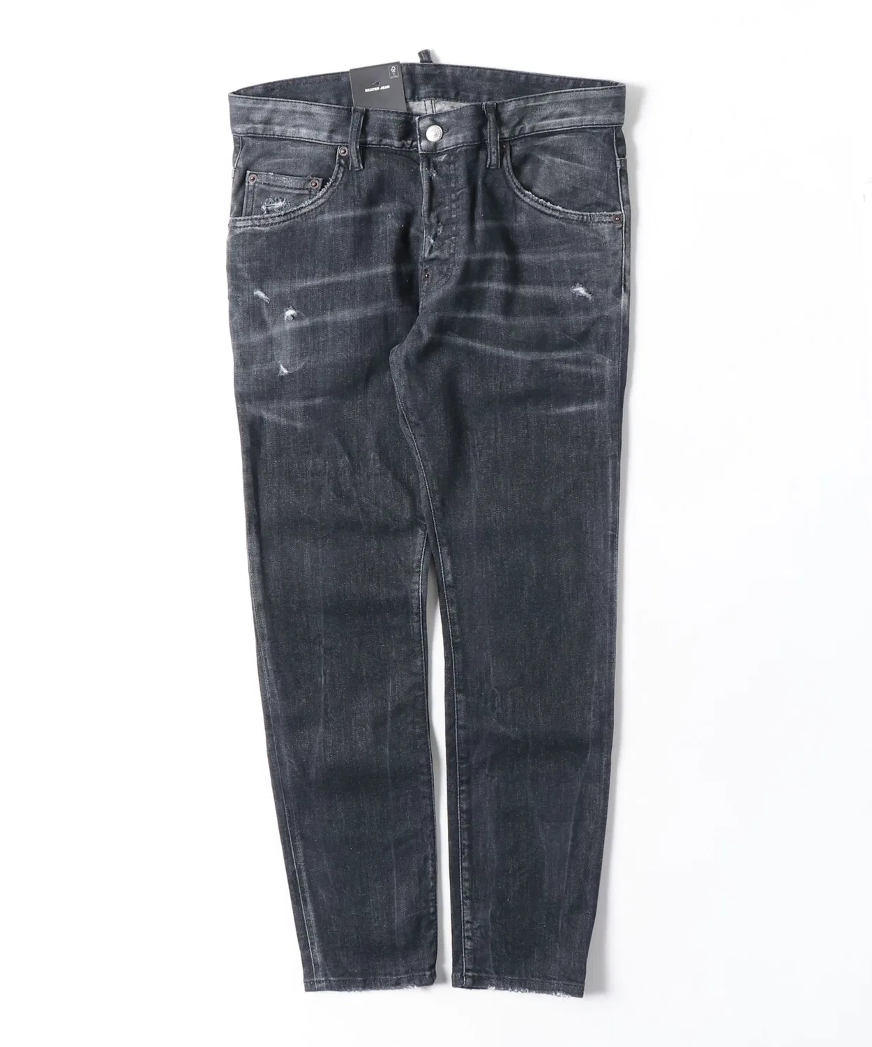 Мужские джинсы скинни с принтом Skater Jean Black Clean Wash DSQUARED2, Черный