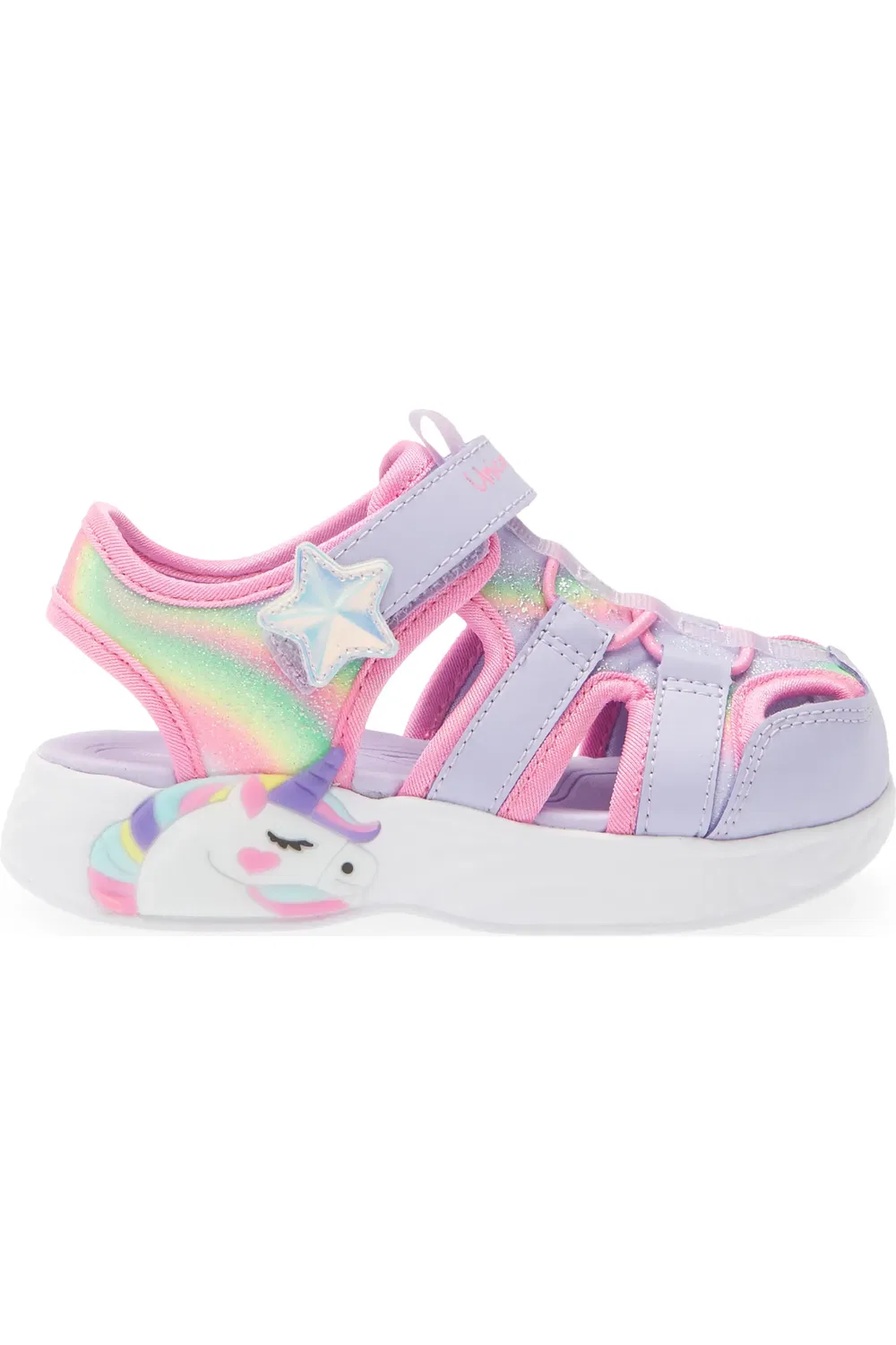 Сандалии детские с подсветкой Unicorn Dreams SKECHERS, Lavender — фото 3