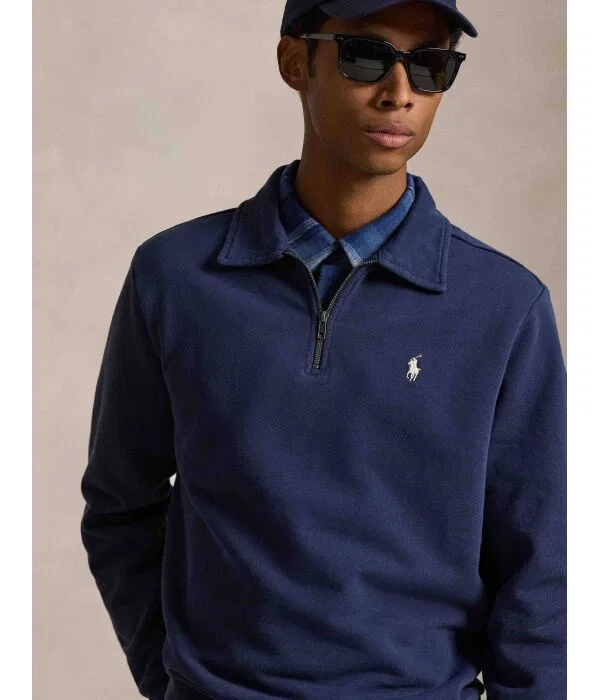 Мужская флисовая кофта с молнией Polo Ralph Lauren, Blu Marino — фото 4