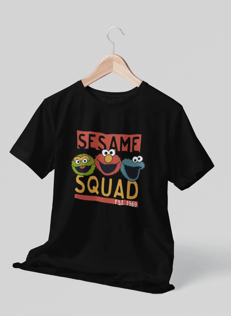 Zoom Футболка с принтом Sesame Squad, черная
