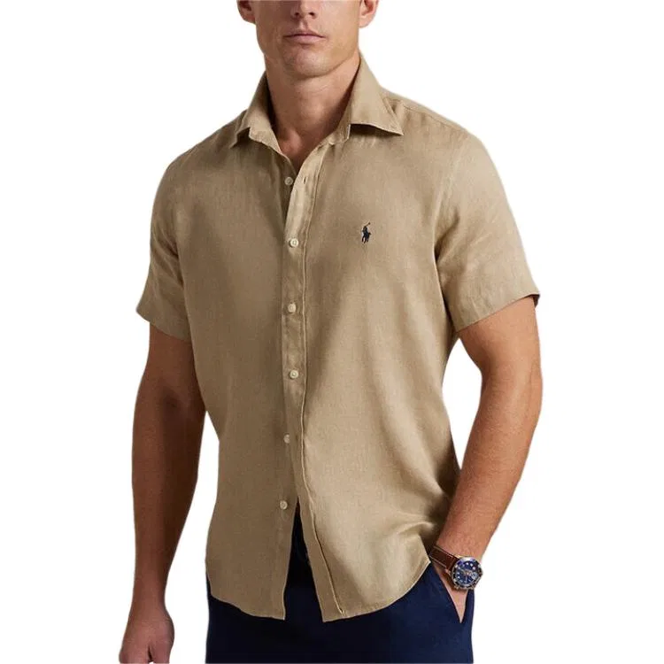 Мужская рубашка с коротким рукавом Khaki Polo Ralph Lauren — фото 3