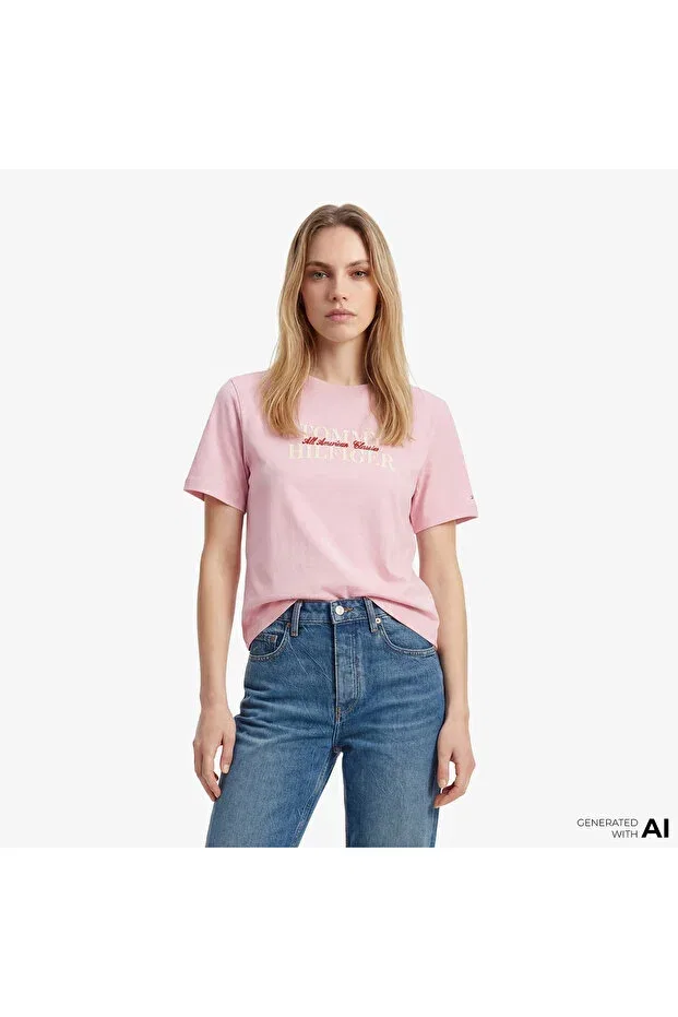 Женская футболка хлопковая Tommy Hilfiger, Pink