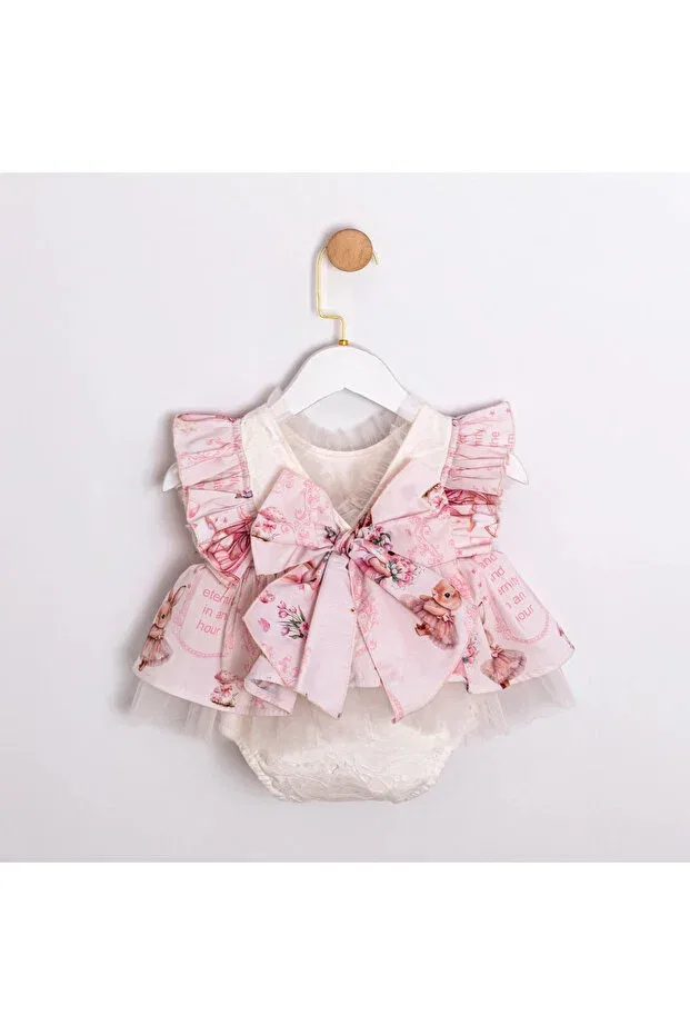 Детский комбинезон для девочек с принтом Bebeğim Butik, Pink — фото 2