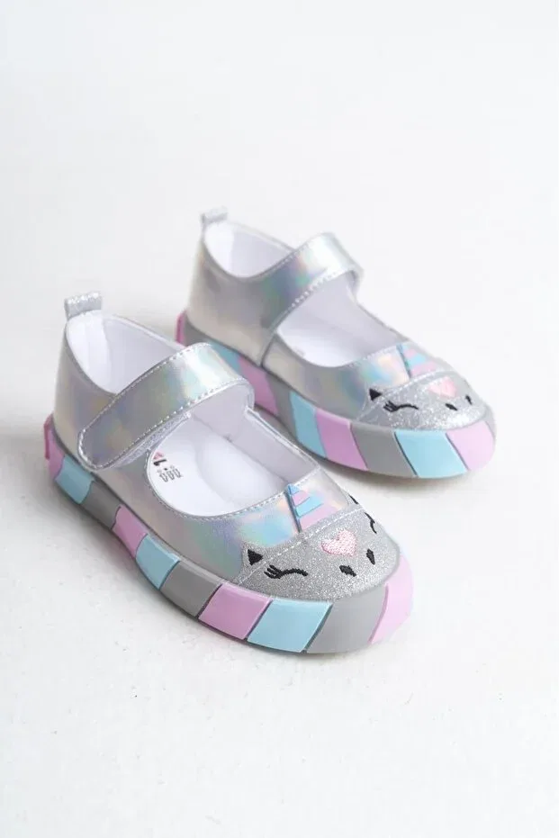 Детские балетки для девочек с принтом Hologram Silver Unicorn Ballet Flats Orthopedic Sports Ballet Flats New Season Ballet Flats Mini Angel, Hologram Silver